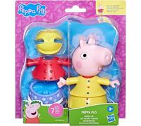 Peppa Pig Dress-Up Figure, 15 cm Doll with 6 Rain & Snow Fashion Accessories, Mix and Match Outfits for Weather Play, Toys for Children Ages 3+, Creative Role Playing Toy Set Present For Girls & Boys