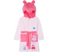 Peppa Pig Dressing Gown for Toddlers & Girls, Soft Fleece Hooded Bathrobe with Belt, Warm Loungewear Robe, Gifts for Girls (3-4 Years, Pink)