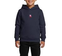Peppa Pig Embroidery Kids Premium Organic Hoodie Navy