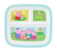 Peppa Pig Family Fun 3-Section Children's Divided Plate - BPA-Free, Durable & Colourful Dining for Children, Perfect for Balanced Meals - 36 Months Up