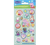 Peppa Pig Family Sparkly Reusable Stickers, Featuring New Baby Sister Evie | Official Licensed Product | Reusable on Non-Porous Surfaces | Age 3+, Unisex | Gifts, Presents, Party Bags, Stocking Filler