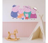 Peppa Pig Family Wall Sticker with Evie Kids Bedroom Wall Decal Nursery Decor Removable Vinyl UK Made Official Licensed