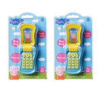 Peppa Pig Flip Phone Toy - Lights & Sounds Pretend Play Phone for Toddlers | Officially Licensed Peppa Toy | 1-Pack or 2-Pack Bundle | Age 18 Months+ (Peppa Flip Phone - Twin Pack, 2, Count)