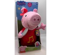 Peppa Pig Singing Peppa Soft Toy with Red Glitter Dress and Bow Sings 3 Songs, Age 3 Years and Above