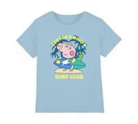 Peppa Pig George and Dino's Surf Club Kids T Shirt, Light Blue, 3-4