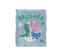 Peppa Pig George Pig Big Brother Silky Touch Blanket 50" x 60" Hasbro White One Size