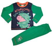 Peppa Pig George Pig Boys Roarsome! Dine-Saw!! Pyjamas Ages 18 Months To 5 Years (3-4 Years) Multicolor