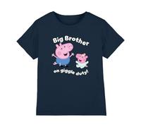 Peppa Pig George Pig Giggle Duty Kids T Shirt, Navy, 5-6