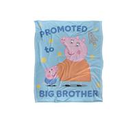 Peppa Pig George Pig Promoted To Big Brother Silky Touch Blanket 50" x 60" Hasbro White One Size