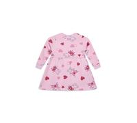 Peppa Pig Girls Cotton Dress - Official Long Sleeve Day Dress with All-Over Peppa Print, Hearts on Blush Pink, Ribbed Cuffs and Gathered Waist - Soft Breathable 100% Cotton