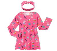 Peppa Pig Girls Dresses, 100% Cotton Girls Clothes, Rainbow Dress with Peppa Print, Summer Dresses for Girls, Rainbow Gifts for Girls Toddlers Age 12 Months to 5 Years (4-5 Years, Coral)