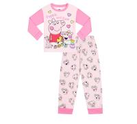 Peppa Pig Girls Evie Long Pyjama Set PJs For Kids (3-4 Years) Pink