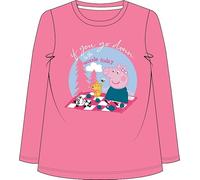 Peppa Pig Girls Long Sleeve T-Shirt, Pink, Woodland Picnic Design, Cotton Blend, Ages 1-5 Years (UK, Age, 3 Years, 4 Years, Pink)