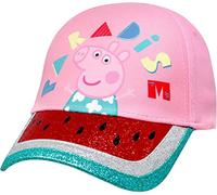 Peppa Pig Girls Paradise Glitter-Melon Peak Summer Baseball Cap Hat (Pink)