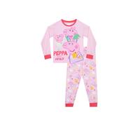 Peppa Pig Girl's Peppa, George & Evie Long Sleeve Pyjamas in Pink | Size: 3-4 Years Peppa Pig Pink 3-4 Years