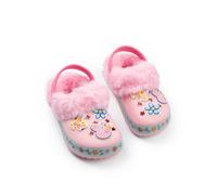 Peppa Pig Girls Pink Clogs | Fur Lined Slippers for Everyday Wear | Soft Faux Fur Comfort Character Footwear | Casual Outings | Kids Shoes Merch - 10 UK Child