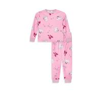 Peppa Pig Girls Pyjamas - Fleece Twosie Girls PJs - Officially Licensed Two Piece Set - Pink with Rainbows and Flamingos, Super Soft, Ribbed Cuffs - Ages 1-5 Years, Cosy Nightwear Gift