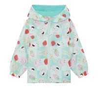 Peppa Pig Girls Raincoat, Waterproof Jacket for Kids featuring, Rebecca Rabbit and Suzy Sheep, Blue/White, Age 5-6 Years