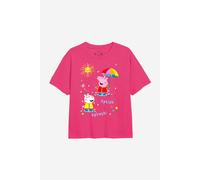 Peppa Pig Girl's Rainy Day T-Shirt in Fuchsia | Size: 12-13 Years Peppa Pig Fuchsia 12-13 Years