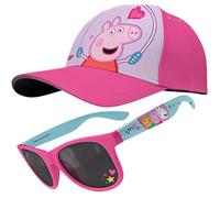 Peppa Pig Girls Summer Cap and Sunglasses Set - Lightweight Adjustable Sun Hat + UV400 Kids Sunglasses for Beach, Travel & Outdoor Play - Ages 3-8