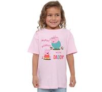 Peppa Pig Girl's Tv Muddy Puddles with Daddy T Shirt, Light Pink, 7-8 Years
