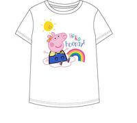 Peppa Pig Girls' White T-Shirt, Hip Hip Hooray Rainbow Design (UK, Age, 3 Years, 4 Years, White)