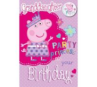 Peppa Pig Granddaughter Birthday Card & Badge