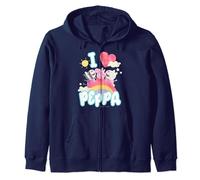 Peppa Pig Group Shot I Love Peppa Rainbow Friendship Logo Zip Hoodie