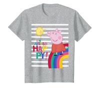 Peppa Pig Happy T-Shirt, Youth, Heather Grey, X-Small
