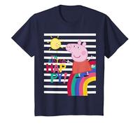 Peppa Pig Happy T-Shirt, Youth, Navy Blue, Large