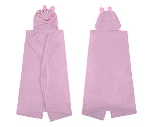 Peppa Pig Hooded Fleece Blanket Kids Pink Girls Warm Throw 100 x 120cm