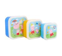 Peppa Pig Hooray Stackable Lunch Boxes - Set of 3, Durable & Eco-Friendly, Ideal for Kids & Peppa Fans - Perfect for School, Picnics & Travel
