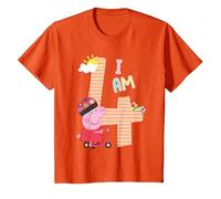 Peppa Pig I am Four Age T-Shirt, Youth, Orange, 3T
