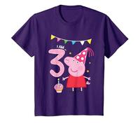 Peppa Pig I am Three Age T-Shirt, Youth, Purple, 4T