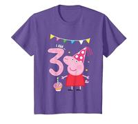 Peppa Pig I am Three Age T-Shirt, Youth, Purple Heather, 2T