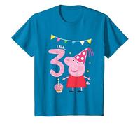 Peppa Pig I am Three Age T-Shirt, Youth, Sapphire Blue, Small