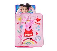 Peppa Pig I'm Just So Happy Toddler Nap Mat - Includes Pillow and Fleece Blanket - Great for Boys and Girls Napping at Daycare, Preschool, Or Kindergarten - Fits Sleeping Toddlers and Young Children