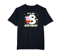 Peppa Pig It's My 8th Birthday Holiday Stars Celebration T-Shirt, Men's Big and Tall, Black, 4X Tall