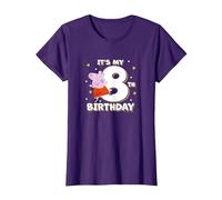 Peppa Pig It's My 8th Birthday Holiday Stars Celebration T-Shirt, Women, Purple, X-Small