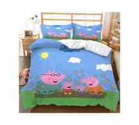 Peppa Pig Kid Single Double Bed Linen 3d Duvet Cover Set Soft comfortable fabric