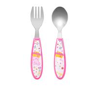 Peppa Pig Kids 2 Piece Cutlery Set - Includes Fork and Spoon | Child-Friendly Stainless Steel Flatware Set, BPA-free, food-Safe Material Children's Travel Cutlery Set | Non-Slip & Reusable