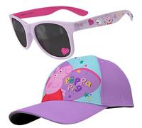 Peppa Pig Kids Baseball Cap & Sunglasses Set - Girls Summer Accessories with UV Protection | Adjustable Cap & UV400 Sunglasses for Toddlers and Children