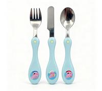 Peppa Pig Kids Cutlery Set - First Learning Knife Fork and Spoon with Easy Grip Handles Stainless Steel Kids Utensils BPA Free Peppa Pig Character Design 13cm Children’s Cutlery 3+ Years