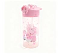 Peppa Pig Kids Drinks Bottle 450ml - Licensed Flip Spout Water Bottle with Lockable Leak-Proof Lid, Reusable BPA-Free School & Travel Bottle
