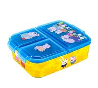 Peppa Pig Kids Lunch Box with Compartment - BPA-Free Bento Boxes | Rectangular School & Travel Food & Snacks Box, Officially Licensed Cute Plastic Sandwich Container for Boys & Girls
