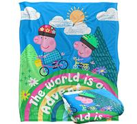 Peppa Pig Kids Silky Touch Blanket, 152 x 127 cm World is an Adventure Peppa and George