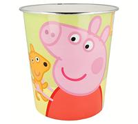 Peppa Pig Kids Waste Paper Bin for Bedroom, Playing & Study Room | Childrens Small Plastic Bucket Dustbin, Waterproof & Stain-Resistant, Open-Top Study Desk Basket | Kids Bedroom Accessories