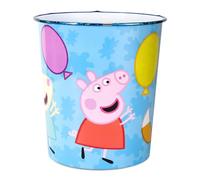 Peppa Pig Kids Waste Paper Bin for Bedroom, Playing & Study Room | Childrens Small Plastic Bucket Dustbin, Waterproof & Stain-Resistant, Open-Top Study Desk Basket | Kids Bedroom Accessories