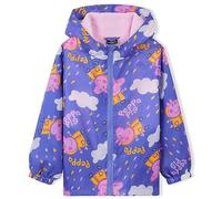 Peppa Pig Kids Waterproof Jacket - Rain Coat for Girls, Fleece Lined Hooded Jacket for Toddlers and Kids, 2-6 Years (Multicolour, 3-4 Years)