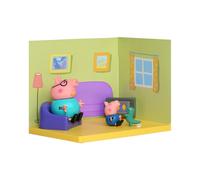 Peppa Pig Living Room Themed Preschool Toy With Daddy Pig And George, Includes 2 Poseable Figures, Peppa'S Living Room Accessories And Scene Cards Pla